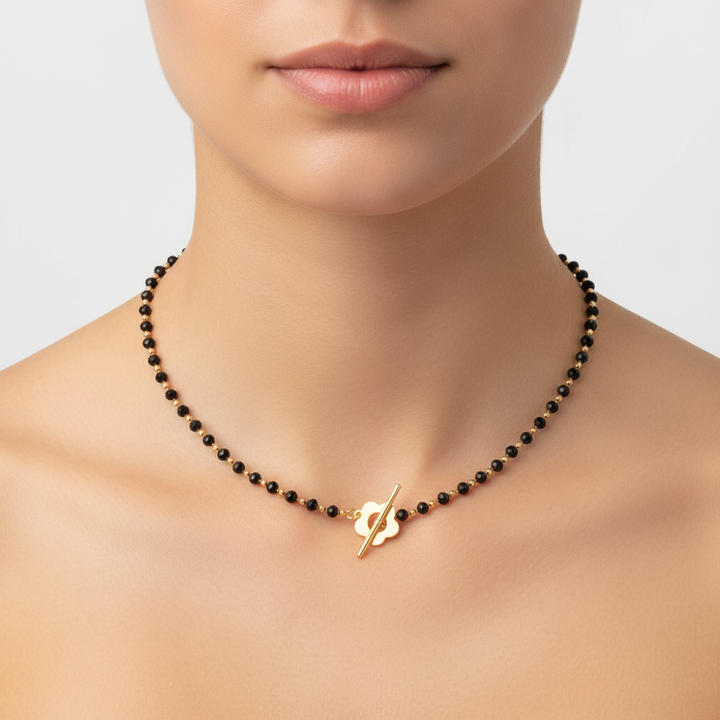 Schwarze Kristallhalskette - CrystalJewelry 
