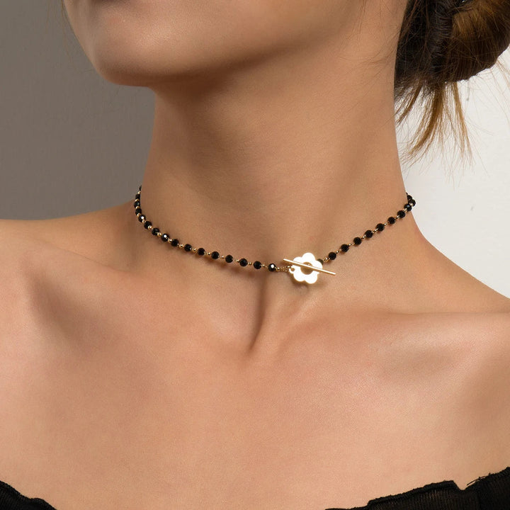 Schwarze Kristallhalskette - CrystalJewelry 
