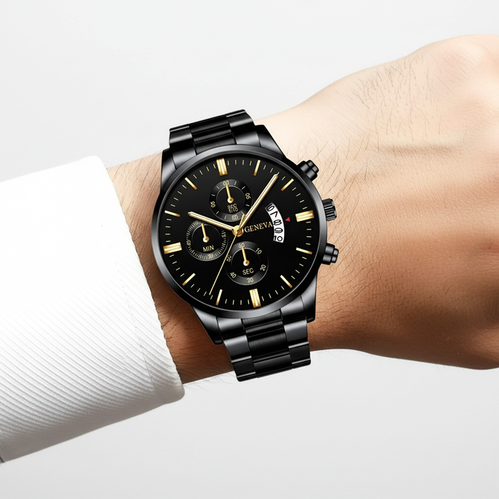 Schwarze Titanstahl Uhr - TitanTime 