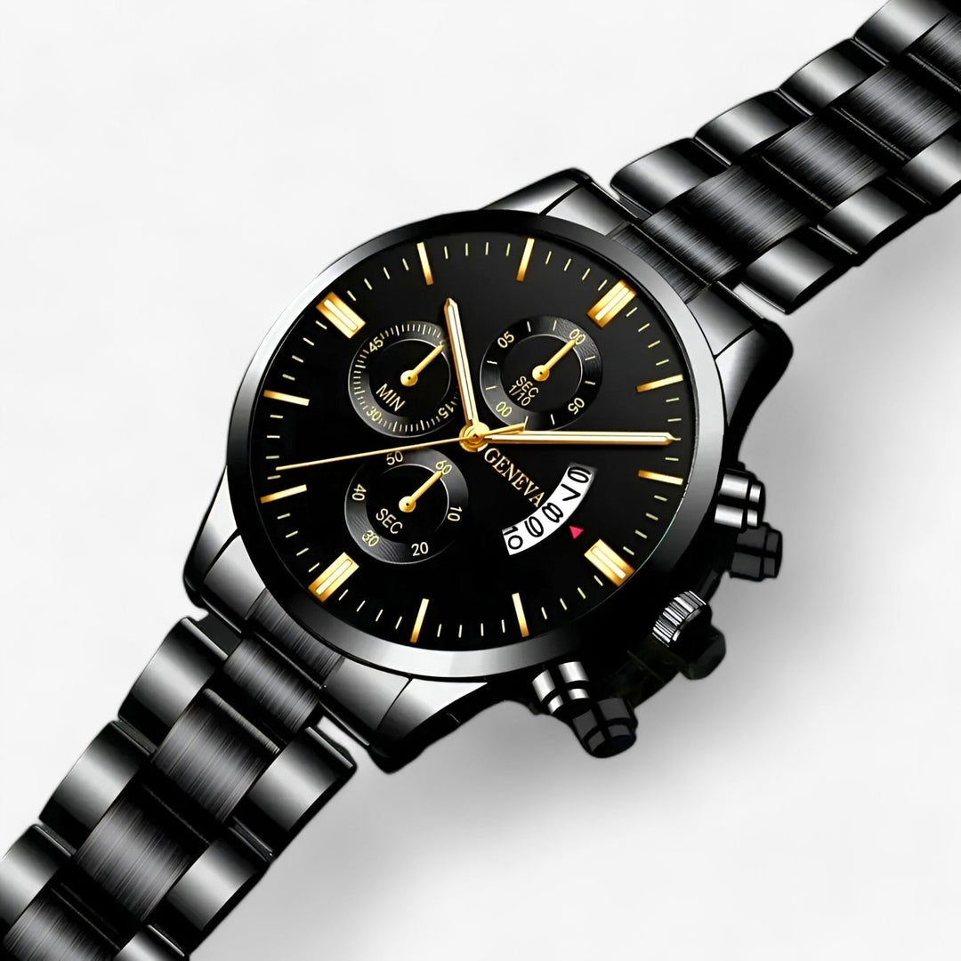 Schwarze Titanstahl Uhr - TitanTime 