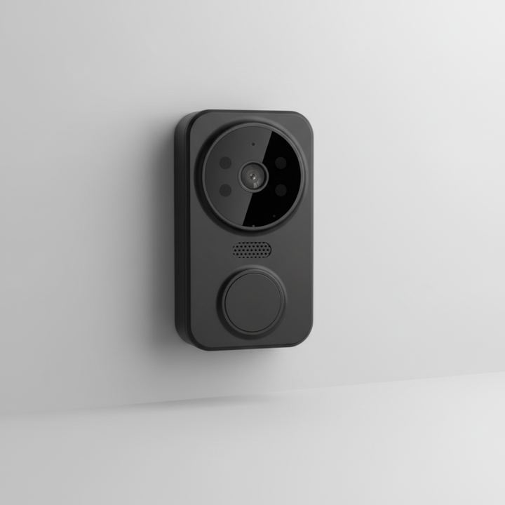 Schwarze WiFi Türklingel Mit Kamera - SecureLumo
