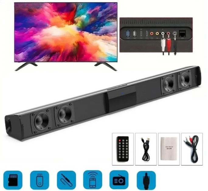 Bezdrátový Bluetooth soundbar stereo reproduktorový systém s FM a USB – CineWave