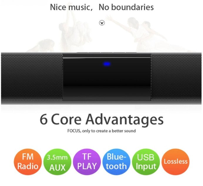 Bezdrátový Bluetooth soundbar stereo reproduktorový systém s FM a USB – CineWave
