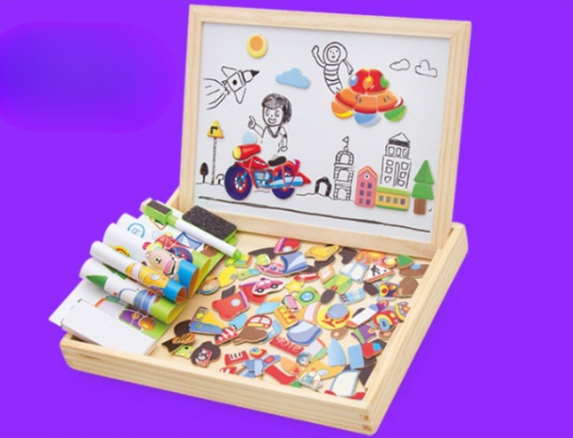 KreativBox Magnetická hra – Zábavné učení s puzzlem a kreslicí deskou