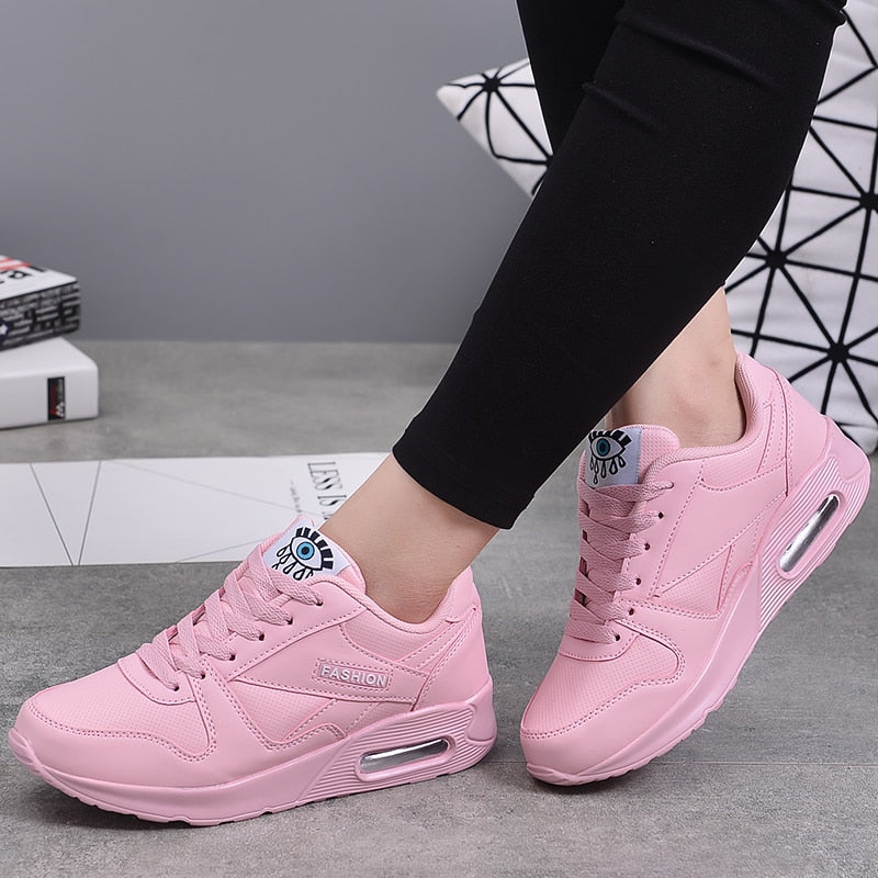 Rosa Damen-Sneaker, modisch, bequem, atmungsaktiv, ideal für Freizeit und Sport.
