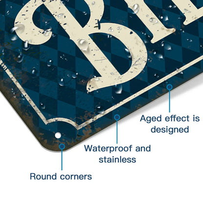 Vintage kovová cedule – Biergartentor Oktoberfest 2025