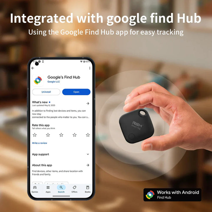 4 kusy chytrých GPS sledovacích štítků s Google Find Hub pro zařízení Android