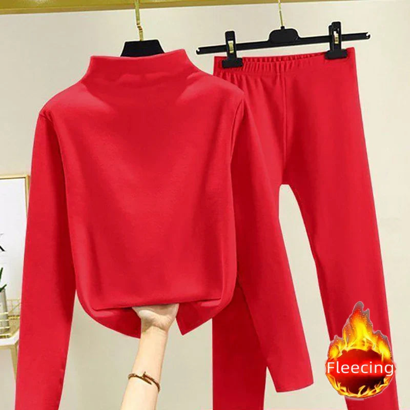 Dámská zimní sada ve dvou dílech s fleecovou mikinou a kalhotami – Eva