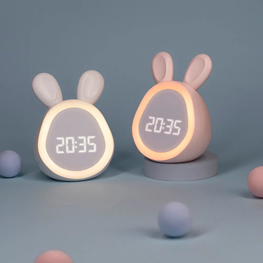 Dětské budíky ve tvaru králíčka s LED nočním světlem - BunniGlow