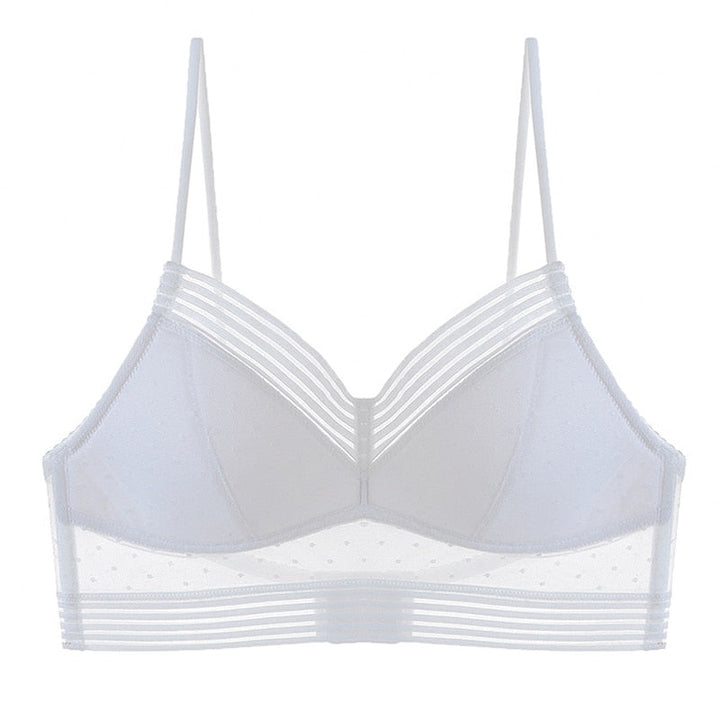 Weißer Spitzen-BH, transparent, Damenunterwäsche, verstellbare Träger, bequem, elegant