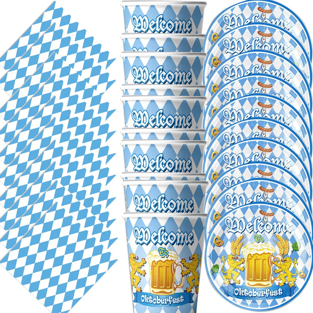 Jednorázová párty souprava v designu Oktoberfest (60 dílů) – Úvodní set Oktoberfest 2026