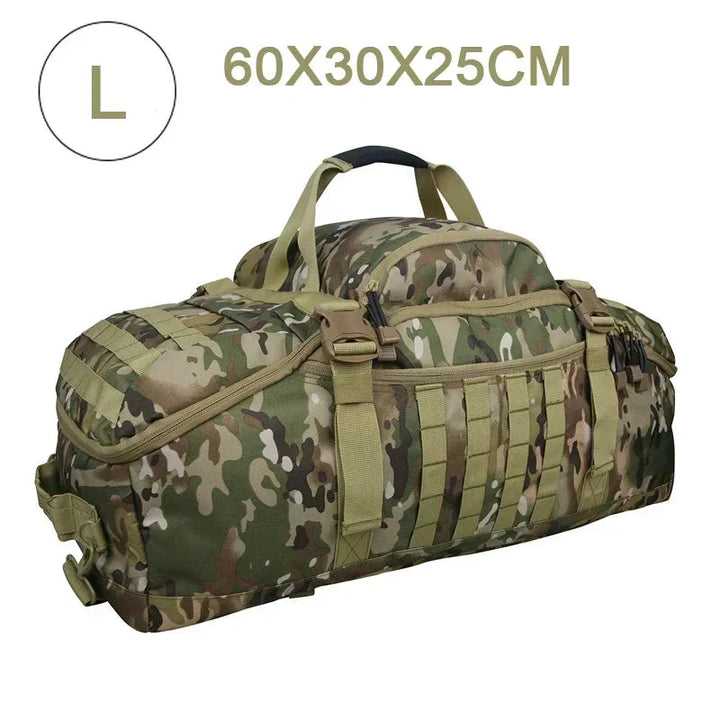 Große taktische Camouflage-Tasche, 60x30x25cm, robust, vielseitig, Outdoor-Ausrüstung.