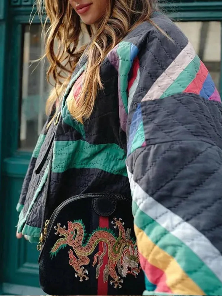 Pruhovaná dámská bunda na podzim – Amélie