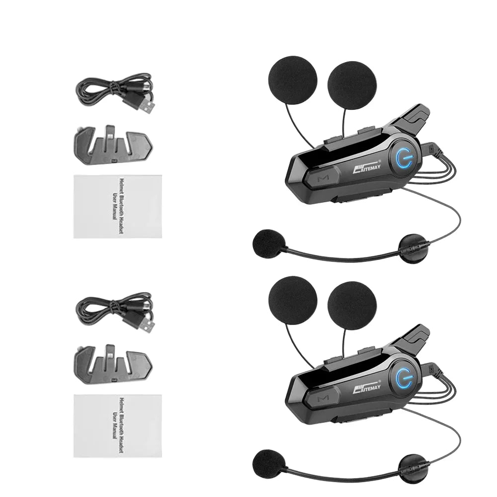 Bluetooth headset s interkomem pro motocyklovou přilbu s dosahem 1000 m a odolností proti vodě (IPX6) – RoadComm