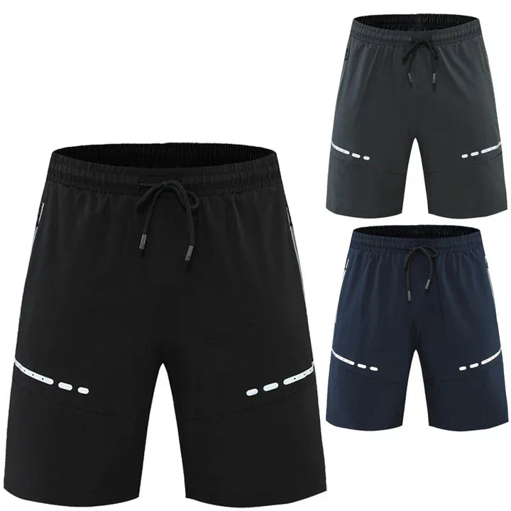 Sportovní a stylové slim-fit tréninkové šortky s kapsami na zip – Kian
