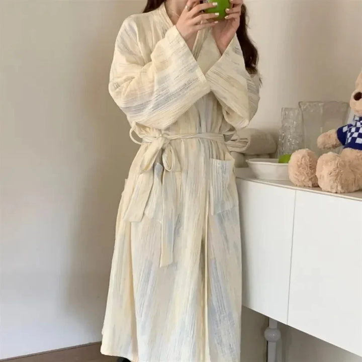 Uvolněný dámský letní župan s kimono designem – Hana