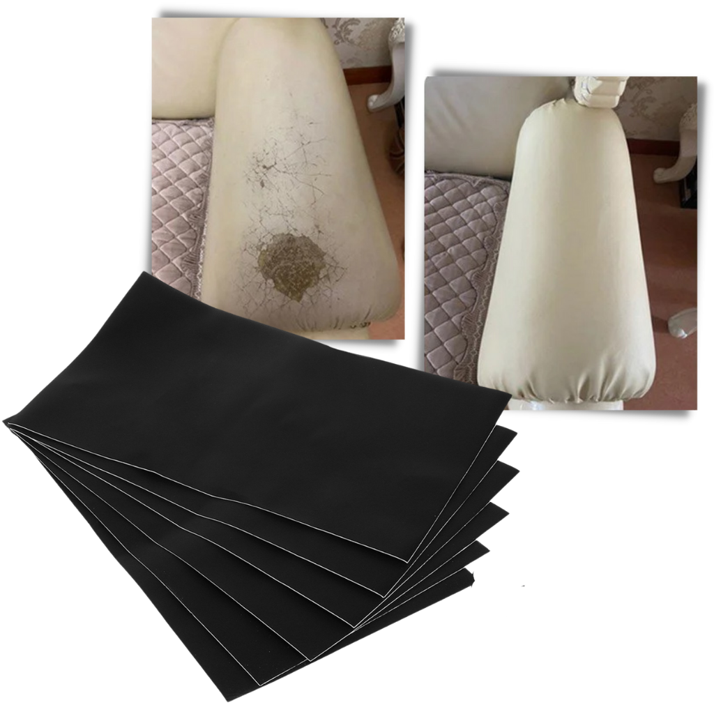 Selbstklebendes Lederreparatur-Patch, schwarz, für Möbelreparatur, 6er-Set.