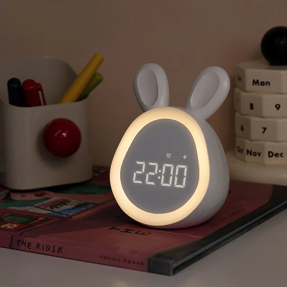 Dětské budíky ve tvaru králíčka s LED nočním světlem - BunniGlow