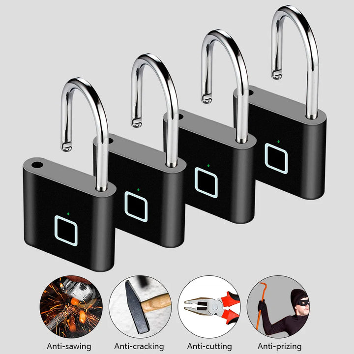 Chytrý visací zámek na otisk prstu s USB nabíjením a vodotěsným provedením – Titan