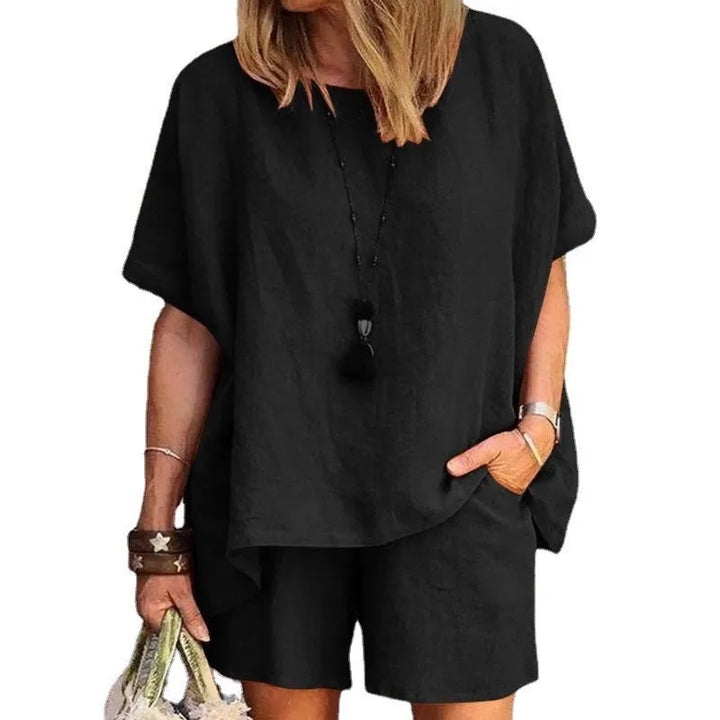 Trendy dvoudílný outfit pro ženy na léto s šortkami – Nayla