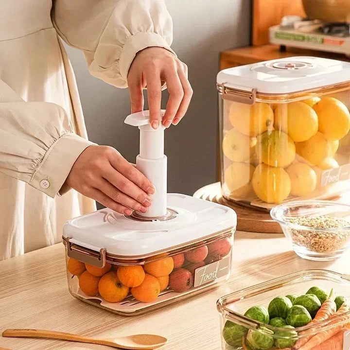 Vakuový box na potraviny, průhledná nádoba s ruční pumpou – FreshLock