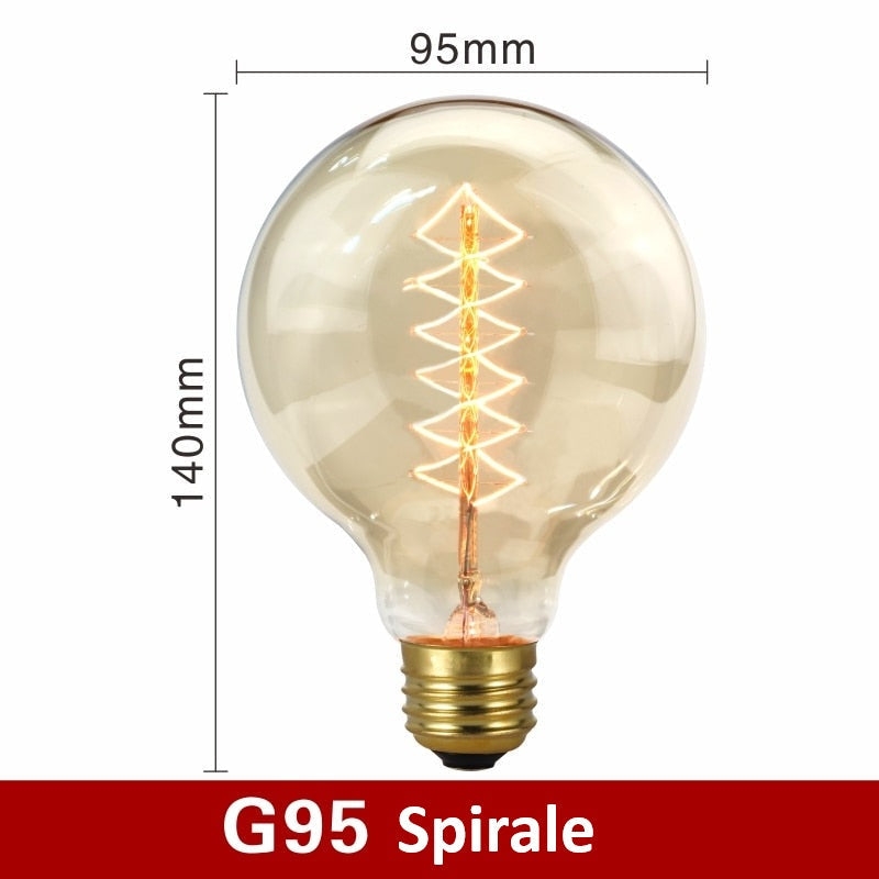 G95 Spirale LED-Glühbirne, 95mm Durchmesser, 140mm Höhe, warmweiß, energiesparend.