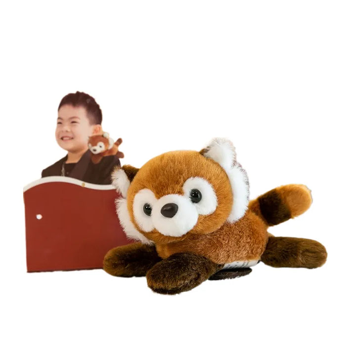 Plüsch-Roter-Panda-Schulterspielzeug, magnetisch, braun, Kinder, Geschenkidee, Stofftier.