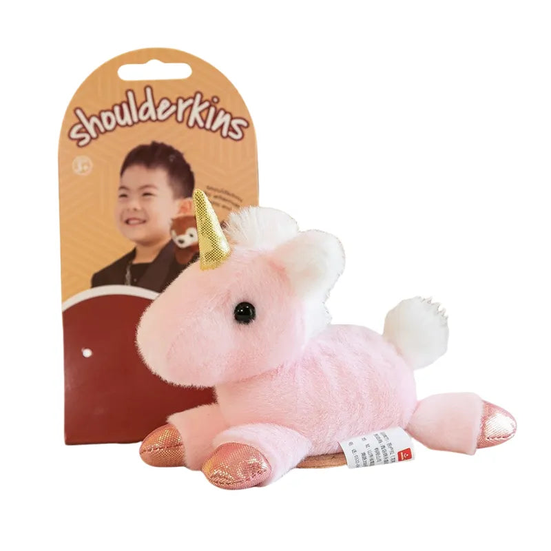 Rosa Einhorn Plüschtier mit Magnet, Schulterkins, Kinder Spielzeug, Geschenkidee, weich, süß