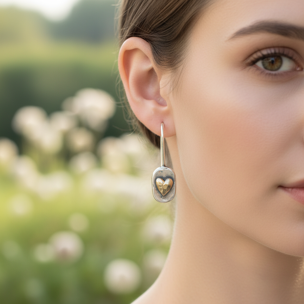 Silberfarbene Ohrhänger - HeartGlow 