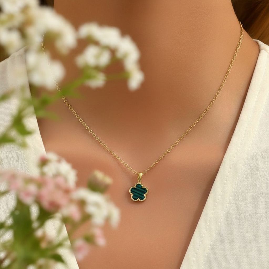 Silberkette Mit Blumenanhänger - FlowerGlow 