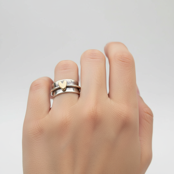 Silberner Ring - VintageHeart 