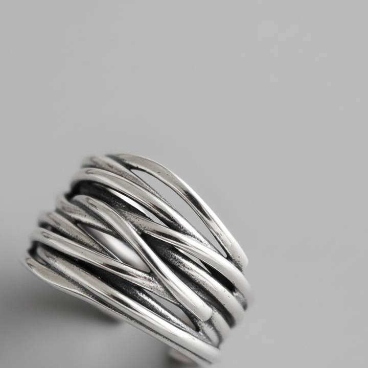 Silberner Schichtenring - LayerRing 