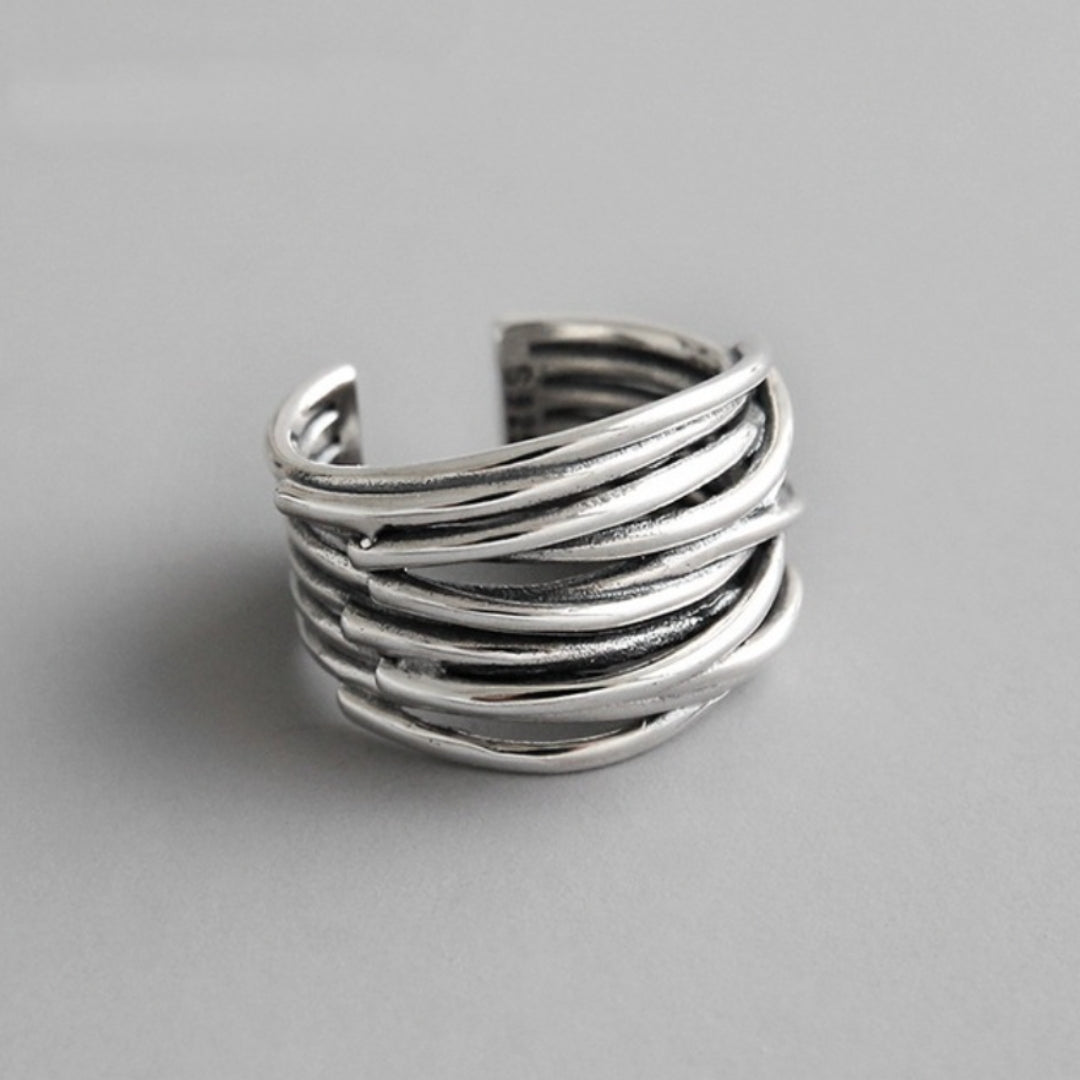 Silberner Schichtenring - LayerRing 