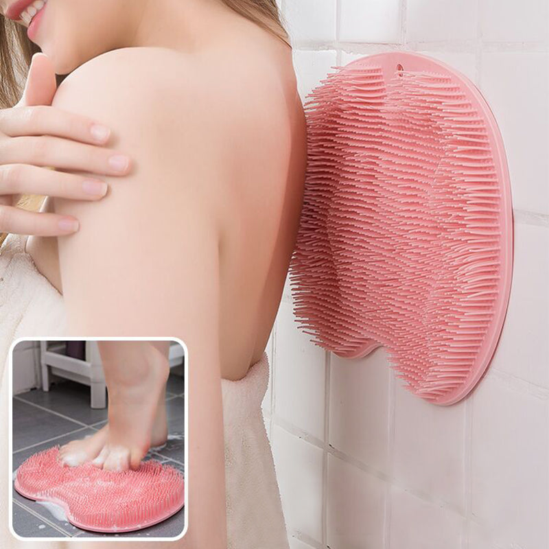 Rosa Silikon-Peeling-Pad, rutschfest, für Dusche, Massage, Körperpflege, Badzubehör.