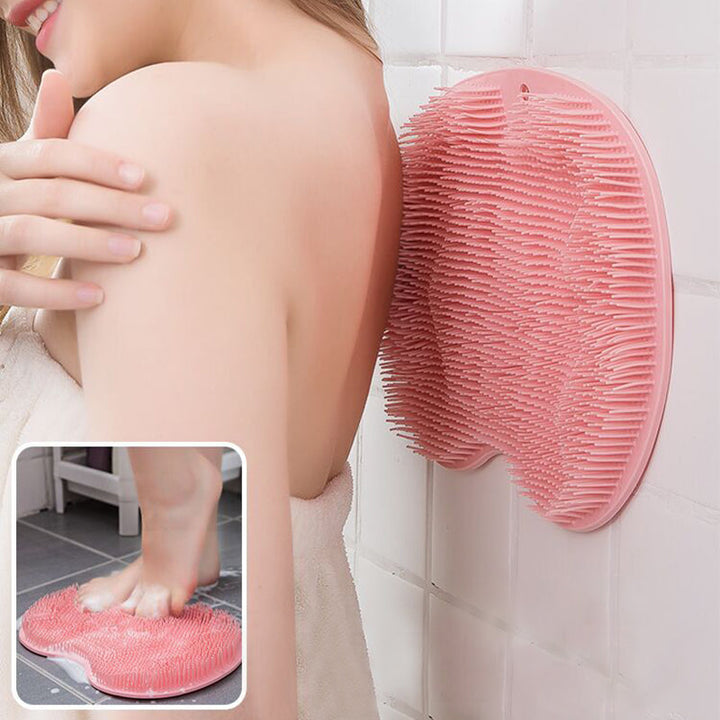 Rosa Silikon-Peeling-Pad, rutschfest, für Dusche, Massage, Körperpflege, Badzubehör.