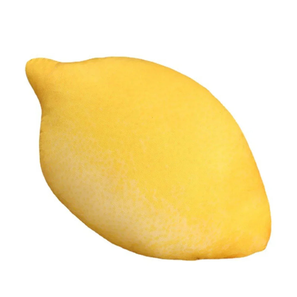 Gelbes Zitronenkissen, weiches Dekokissen, fruchtförmiges Wohnaccessoire, Simulation Frucht.