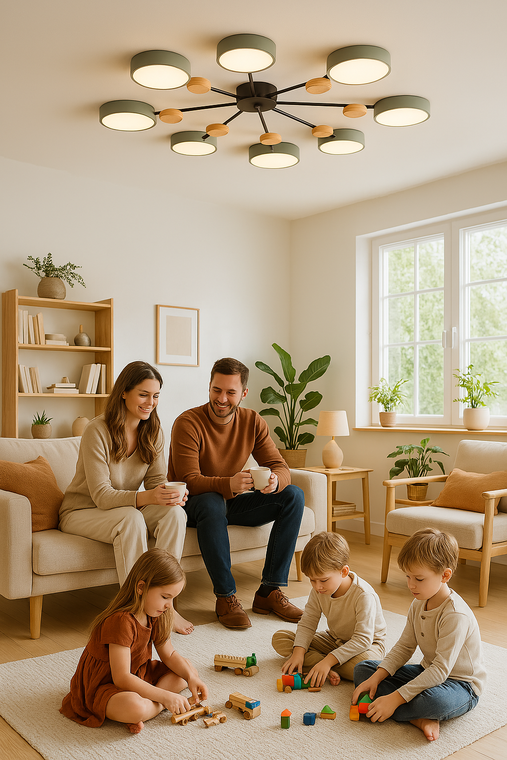 Skandinávské stropní svítidlo – Rozvětvený design, stylové a udržitelné s technologií LED