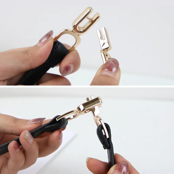 Schwarzer, verstellbarer Gürtel mit goldener Schnalle, elegantes Design, Damenmode.