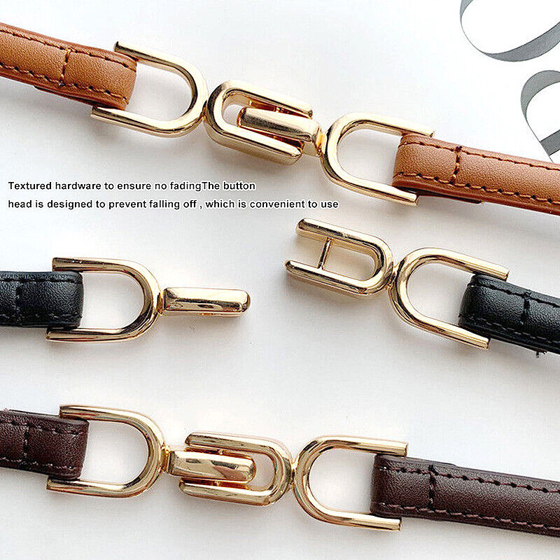 Damen Gürtel verstellbar, Leder, Braun, Schwarz, Goldschnalle, modisch, elegant, Accessoire.