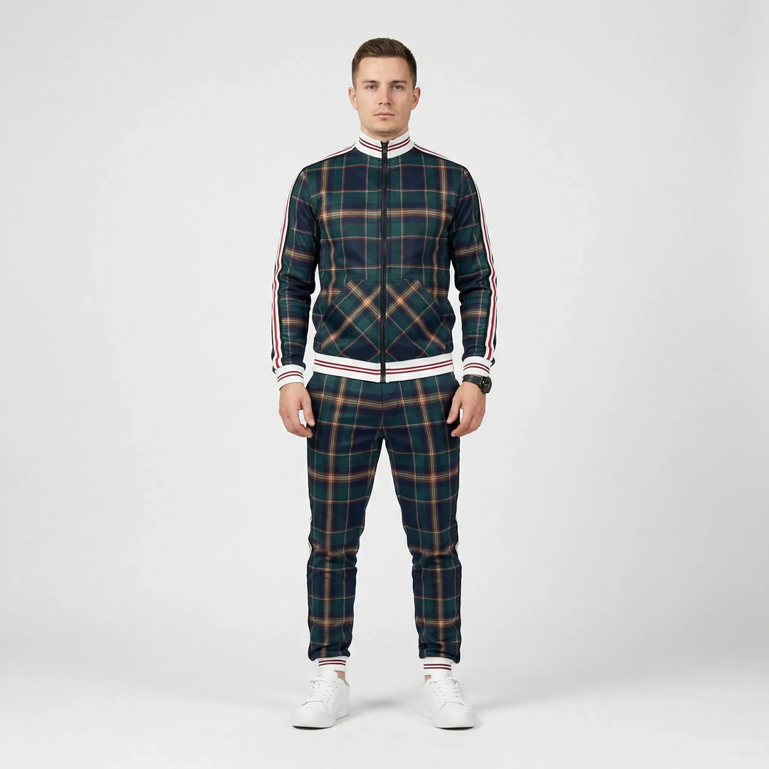 Slim Fit Jogger Set Mit Stehkragen - Riccardo