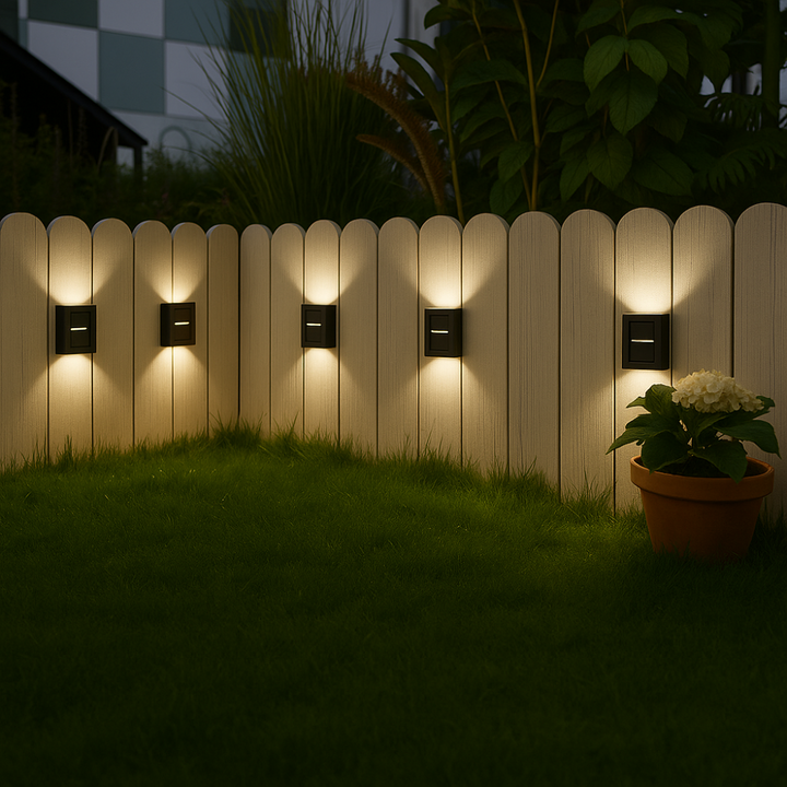 SolarGlow™ LED solární nástěnné lampy – bezdrátové, odolné proti povětrnostním vlivům a s náladovým osvětlením pro venkovní prostory