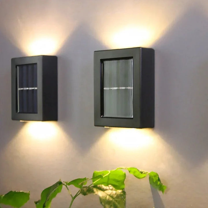 SolarGlow™ LED solární nástěnné lampy – bezdrátové, odolné proti povětrnostním vlivům a s náladovým osvětlením pro venkovní prostory