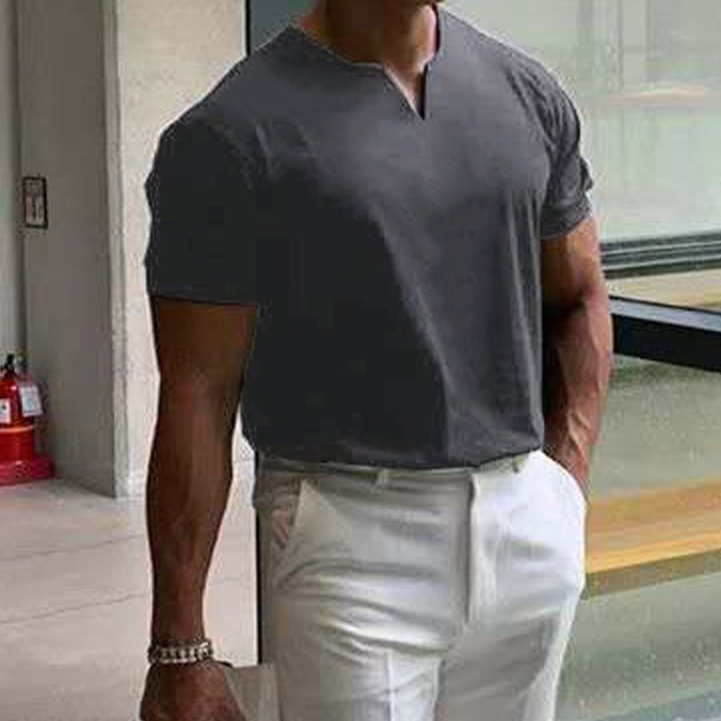 Men's Slim Fit V-Neck T-Shirt - Athletic Style for the Season 5
