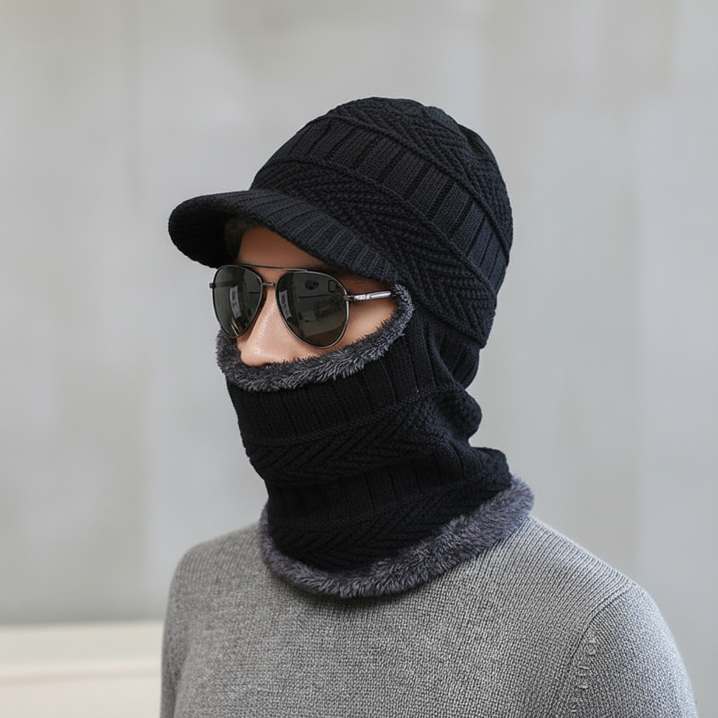 Strickbalaclava Mit Eingearbeitetem Schirm - WarmVisor