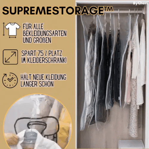 Hanging Vacuum Storage Bags for Closet Space Saving, 130 x 60 cm, Clear 1