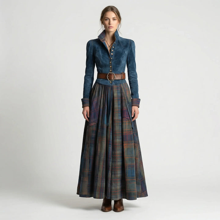 Tailliertes Maxikleid Mit Karorock - Kristen