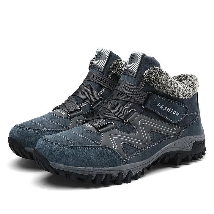 Thermische Schuhe, gefüttert, rutschfest, blau, Winterstiefel, Herren, Outdoor, wasserdicht.