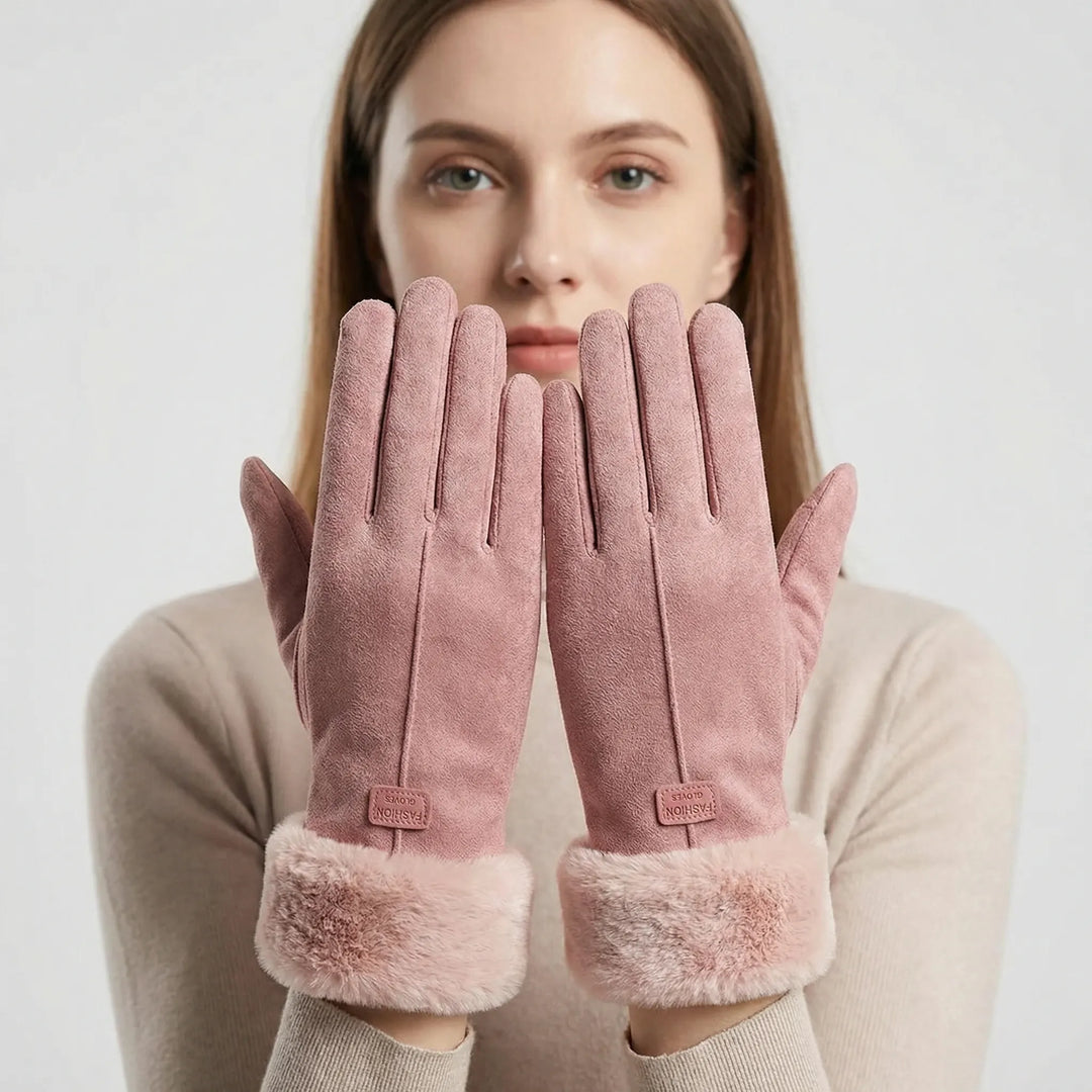 Touchscreen-Taugliche Winterhandschuhe Mit Plüschrand - Jodi