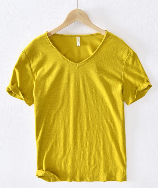 Pánský V-krční lněný košile – Luca