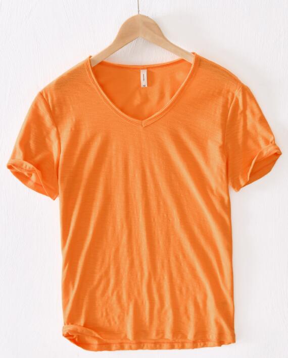 Pánský V-krční lněný košile – Luca